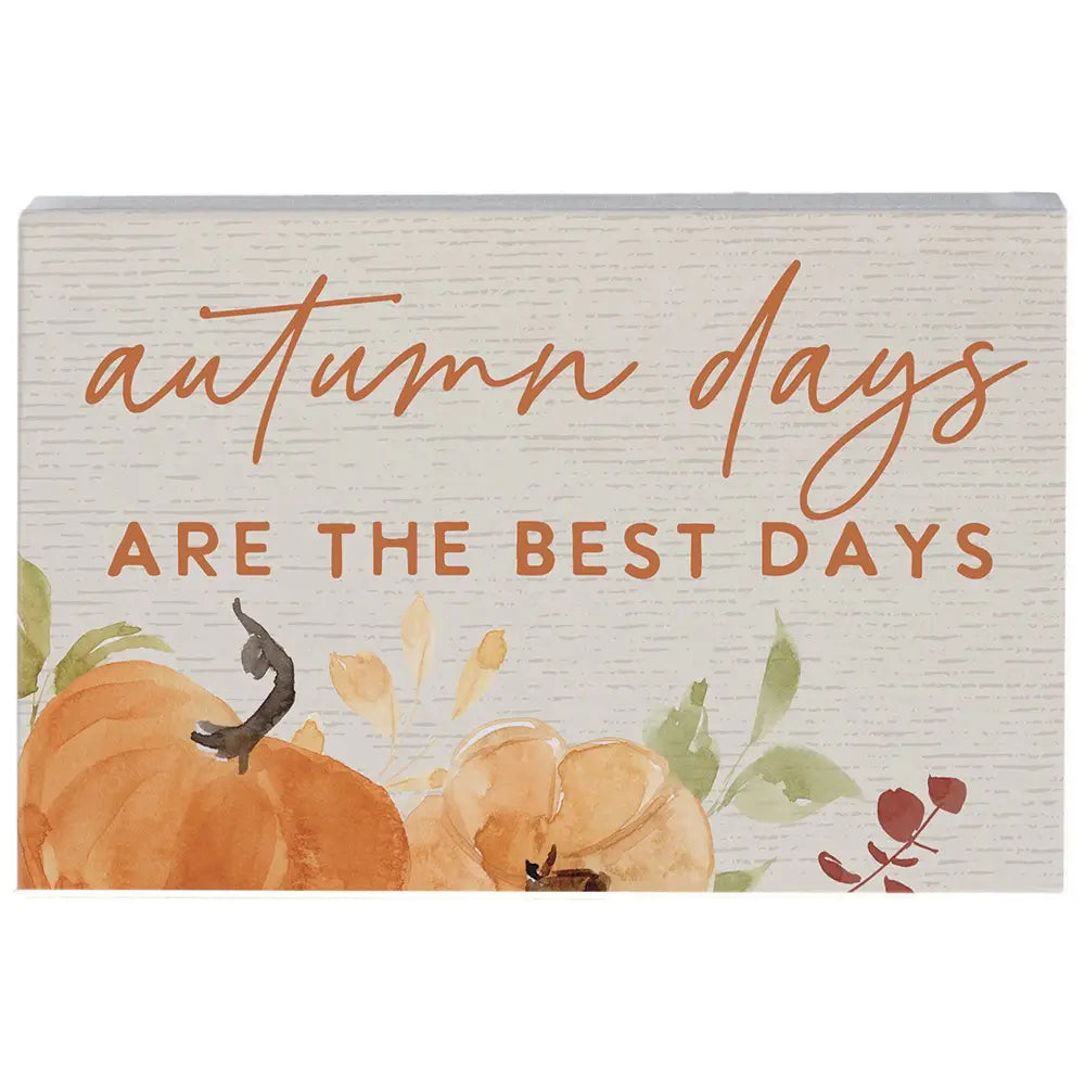 Autumn Days Wood Block Sign