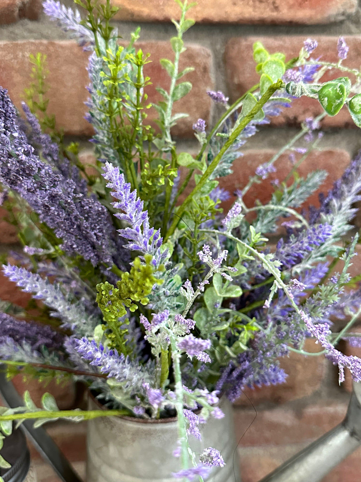 Watering Can with Mixed Lavender Bush Arrangement
