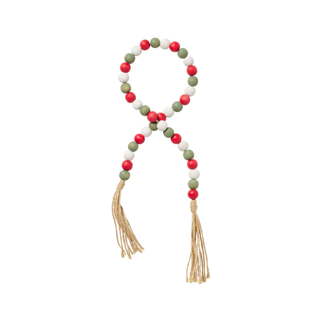 Red/White/Green Bead Tassel