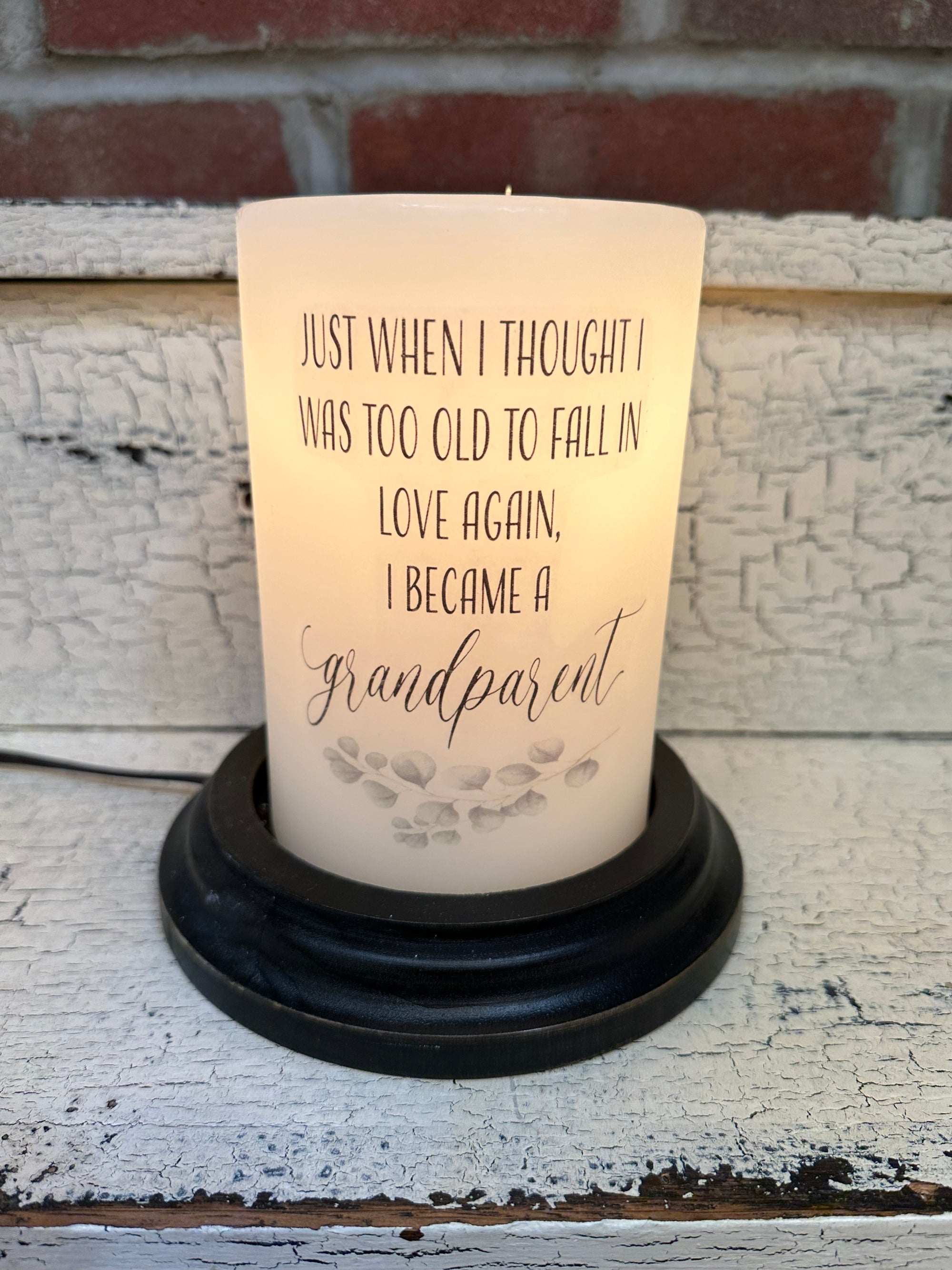 Fall in Love Grandparent Candle Sleeve