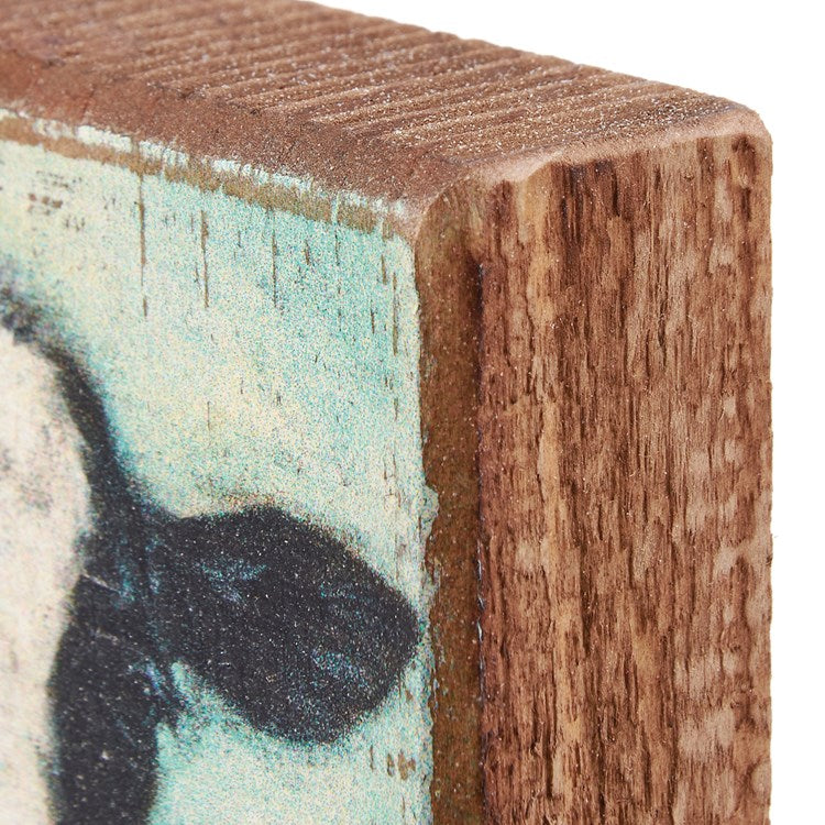 Cow with Wreath Block Sign