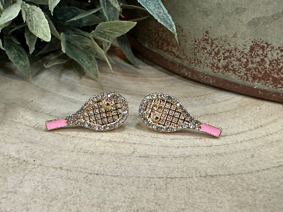 Tennis Racquet Stud Earrings