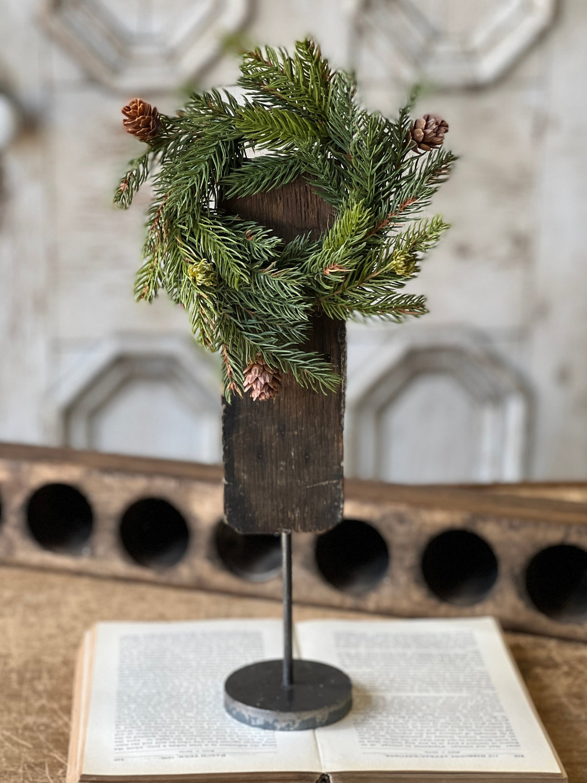 White Spruce with Cones Candle Ring - Small