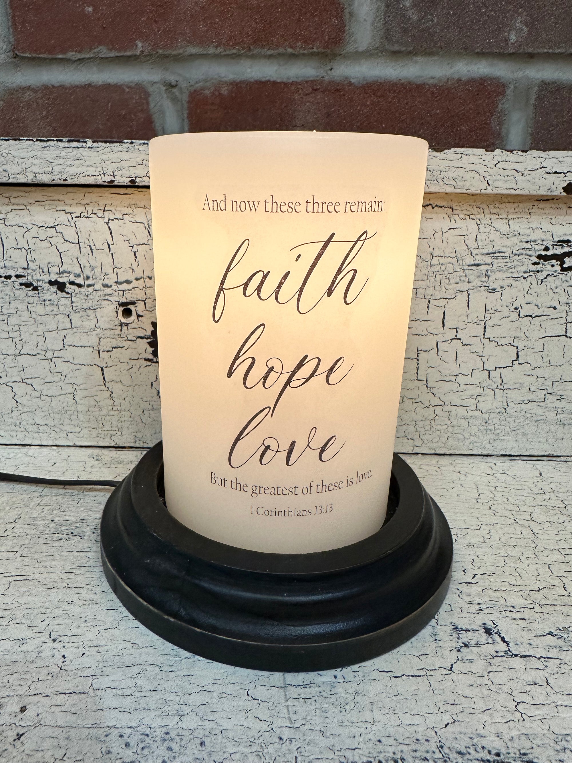 Faith Hope Love Candle Sleeve