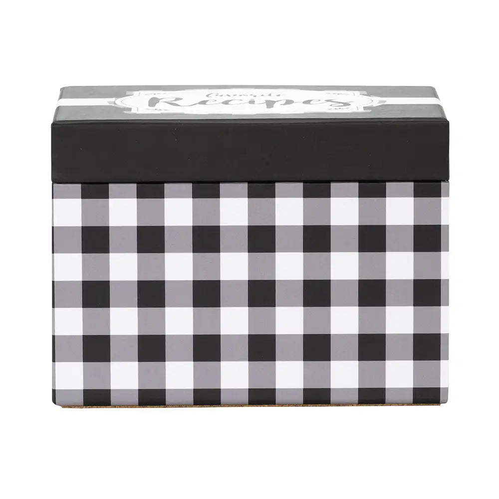 Black &amp; White Check Recipe Box