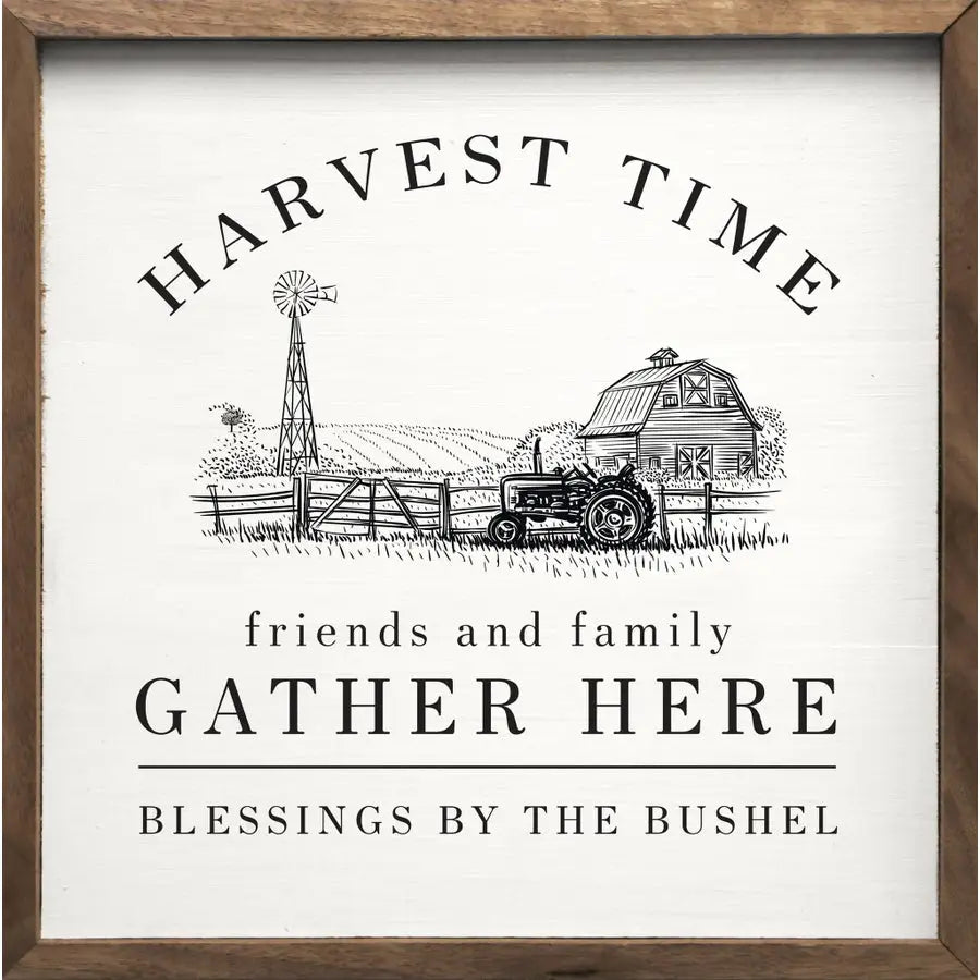 Harvest Time Framed Sign