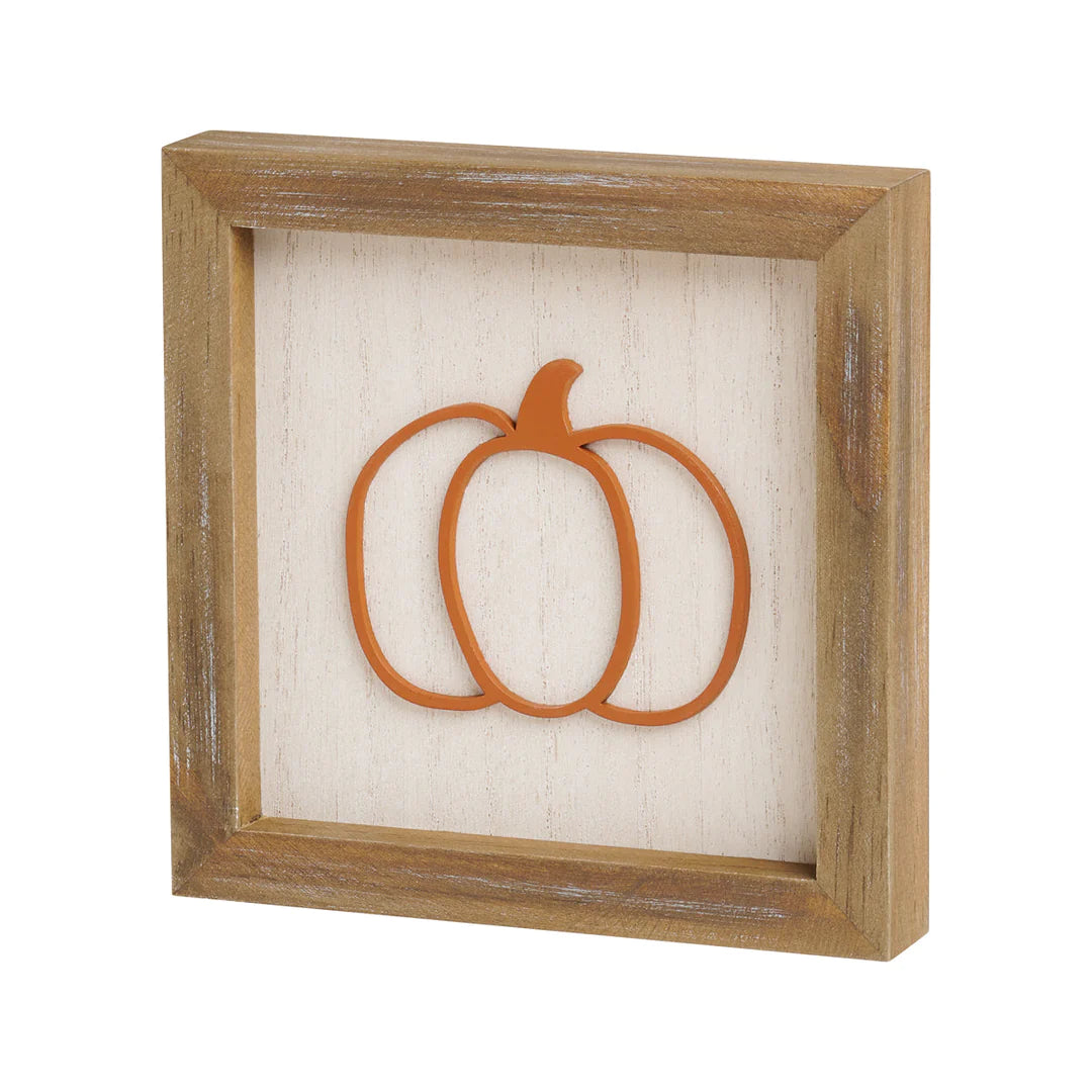 Pumpkin Laser Framed Sign