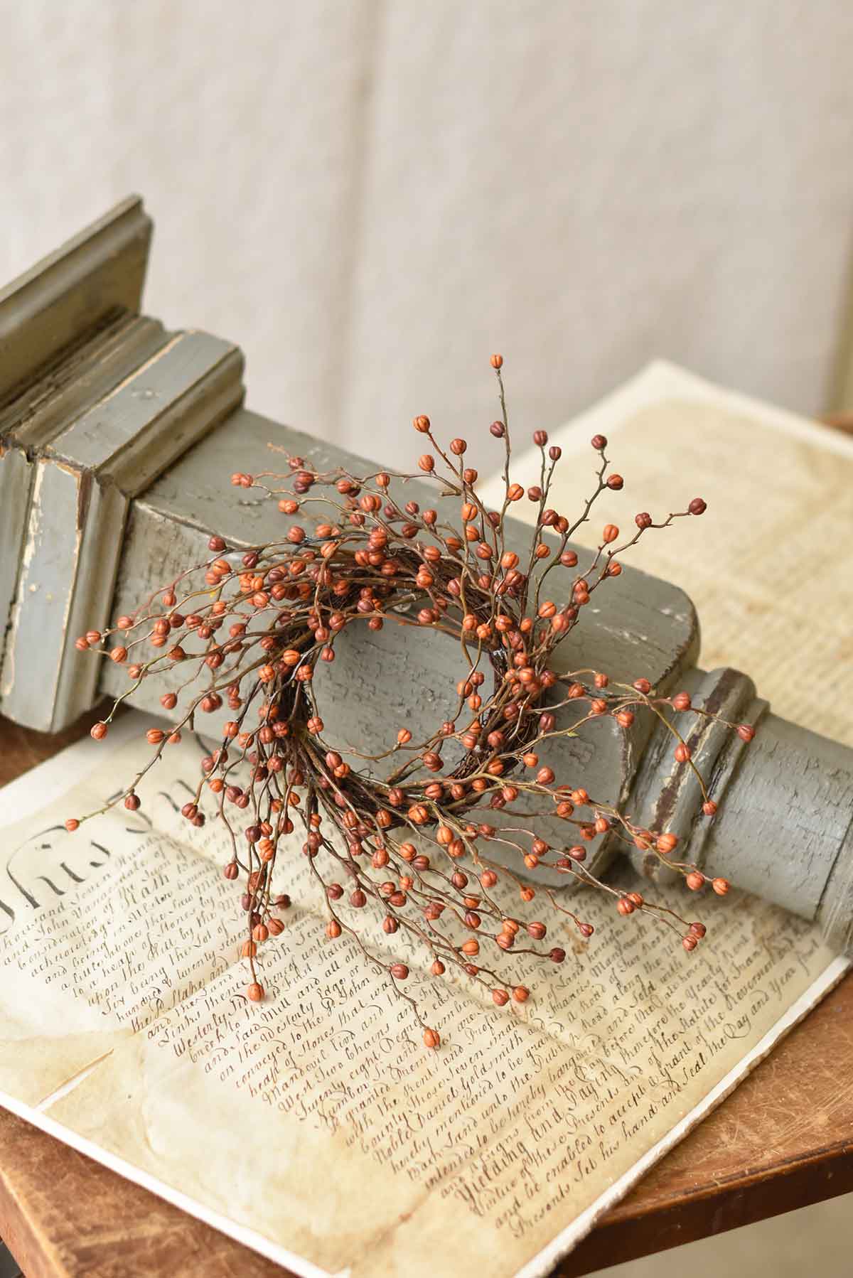 Heart Berries Small Candle Ring - Pumpkin