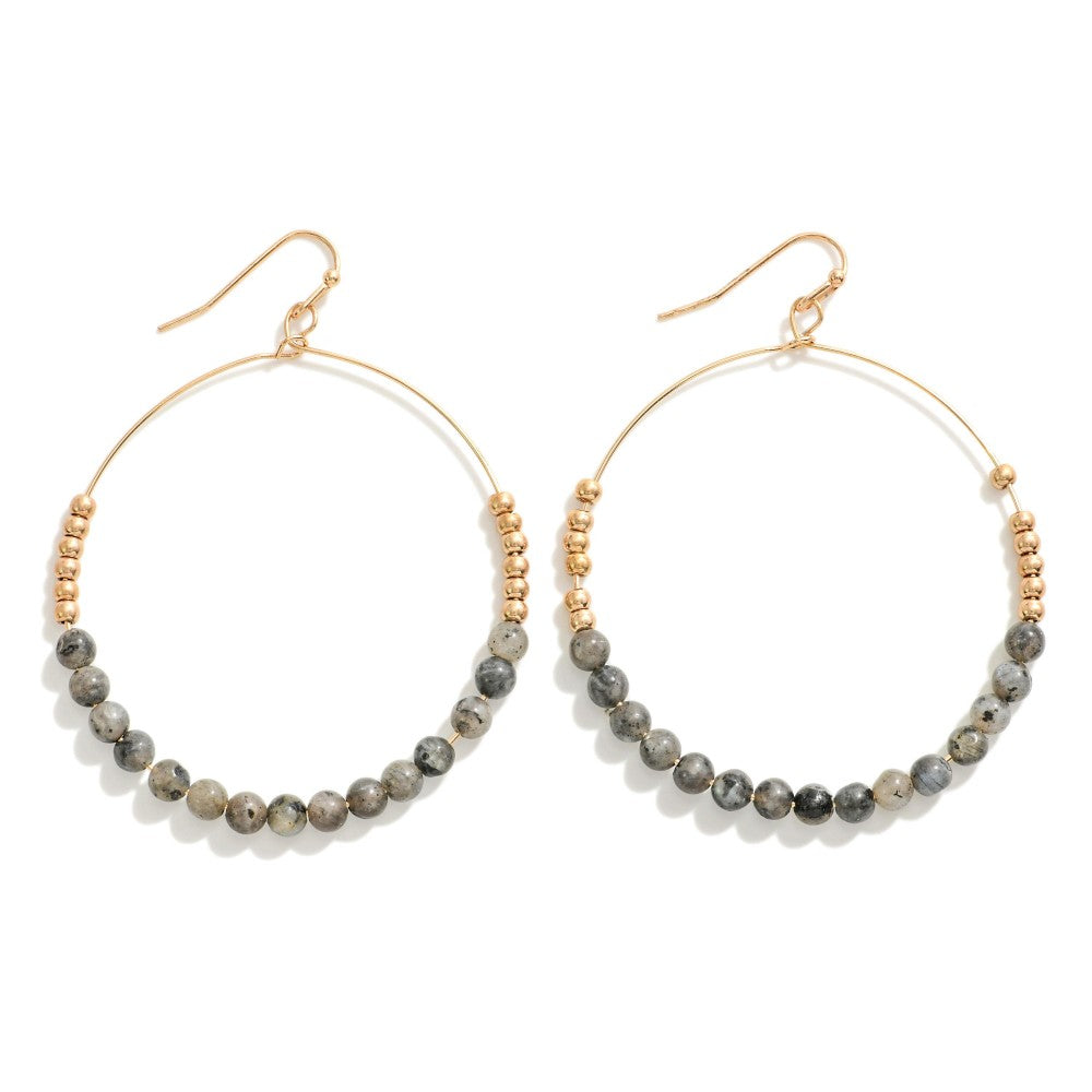 Circular Gold and Stone Earrings - 2 Styles