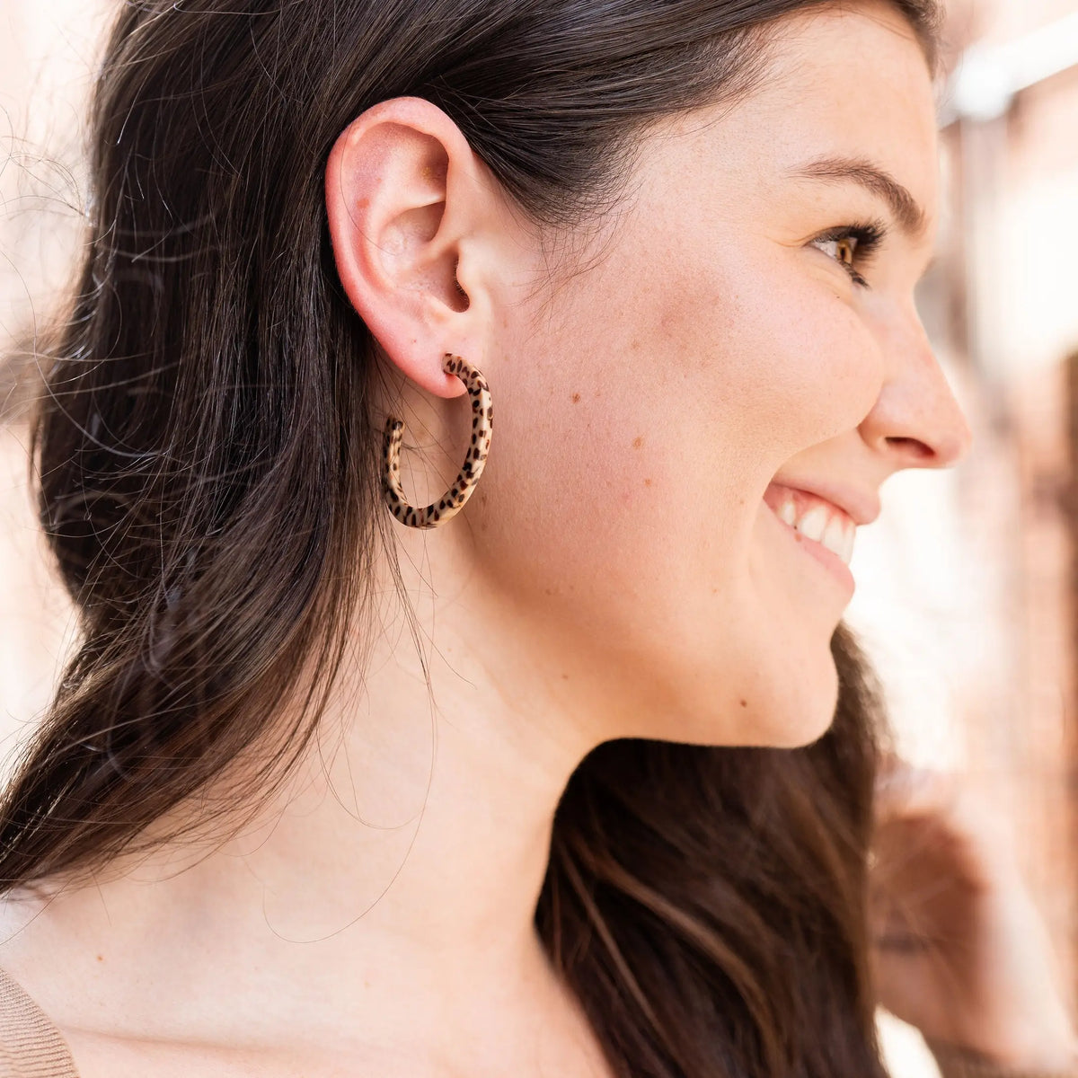 Camy Hoops - Brown Dot