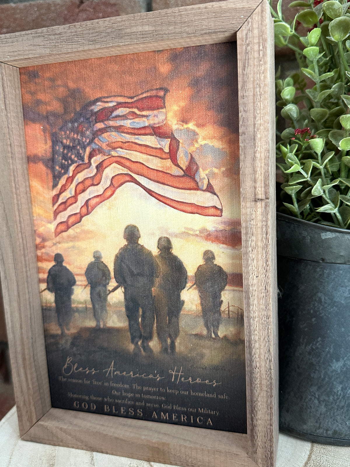 God Bless America’s Heroes Framed Artwork