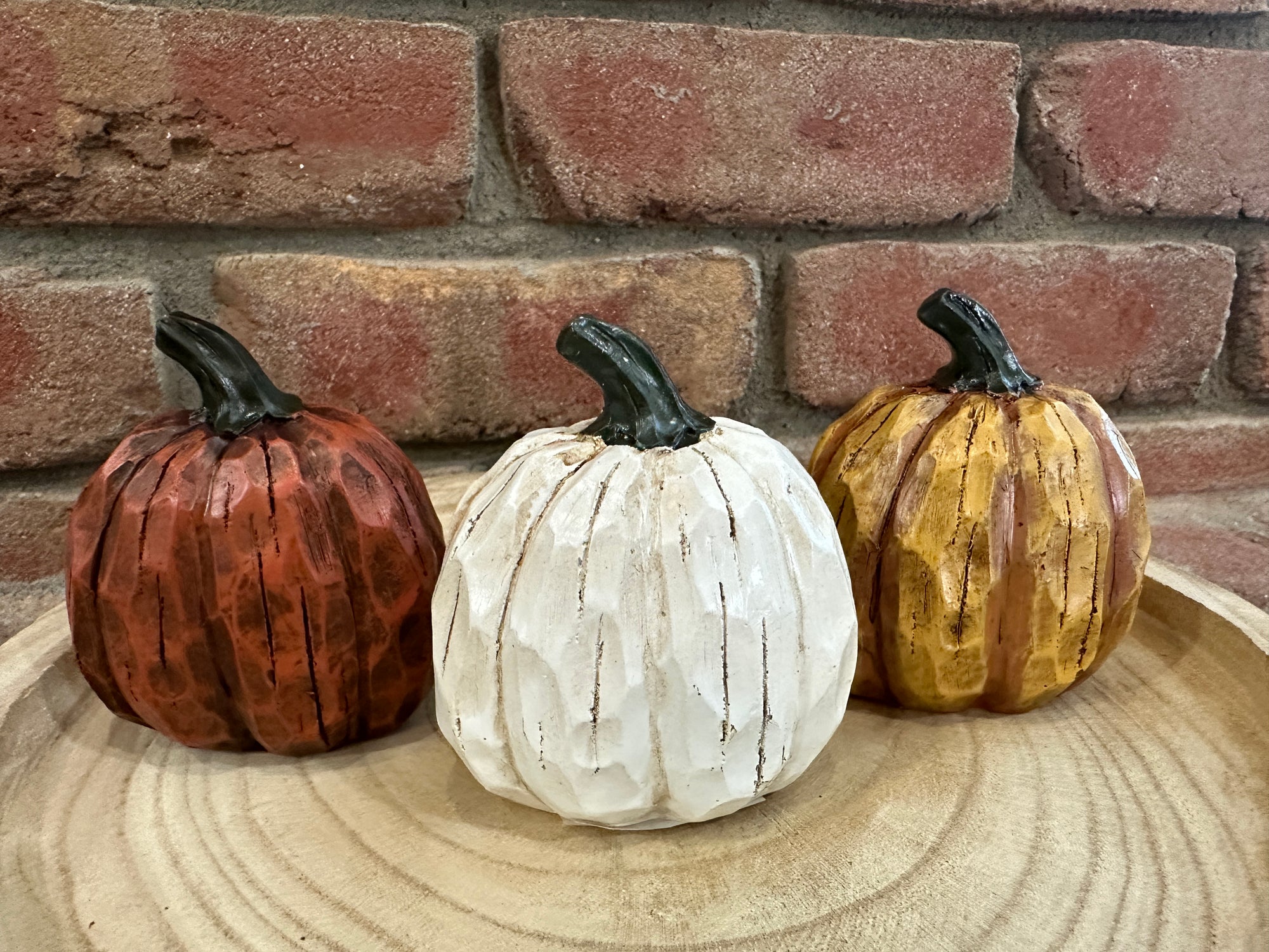 Small Wood Look Pumpkins - 3 Styles