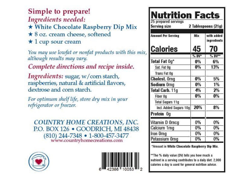 White Chocolate Raspberry Dip Mix