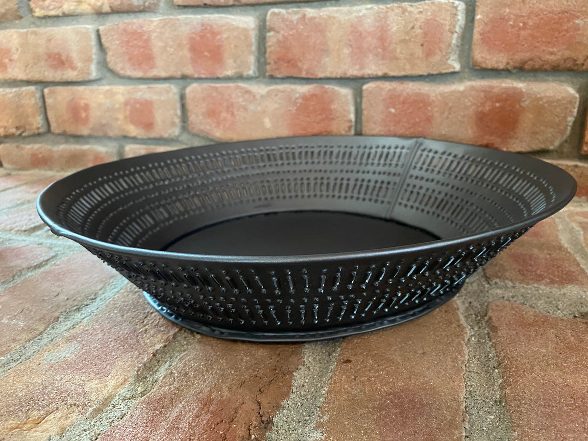 Round Punched Tin Table Tray