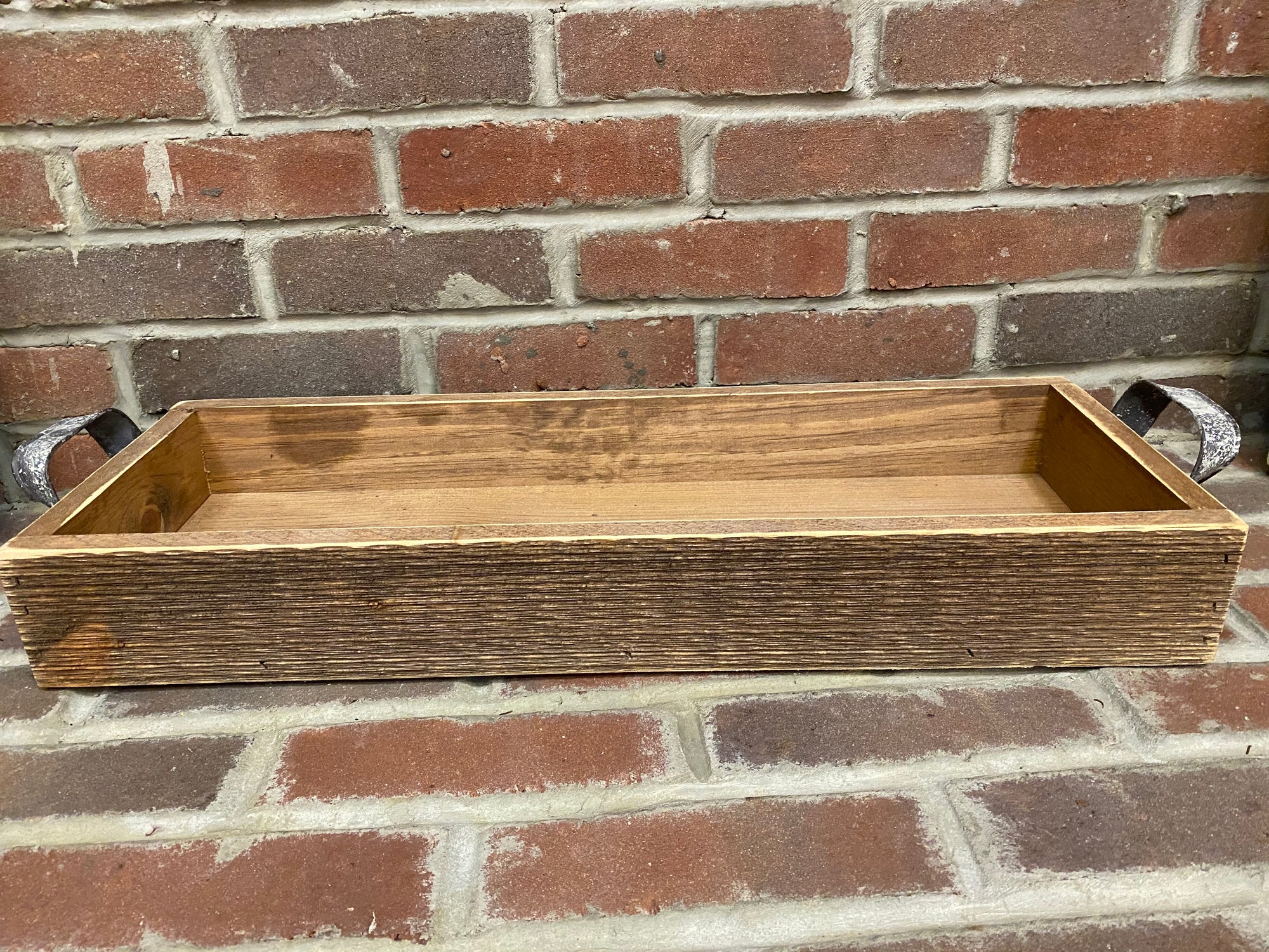 Large Stained Wood Tray