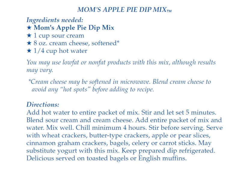 Mom’s Apple Pie Dip Mix