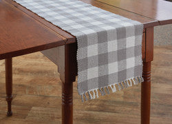 Wicklow Check 54” Table Runner Dove (Gray/White)