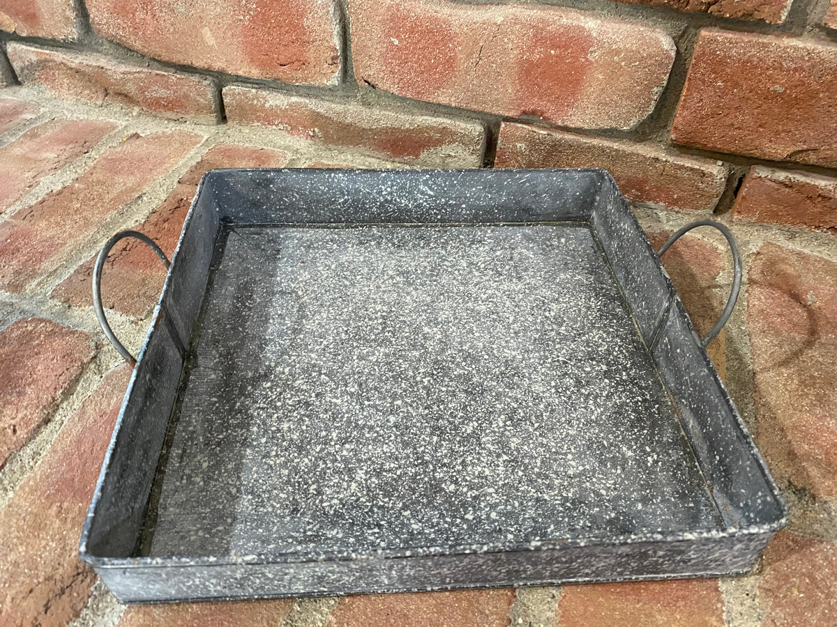 Large Square Galvanized Tray