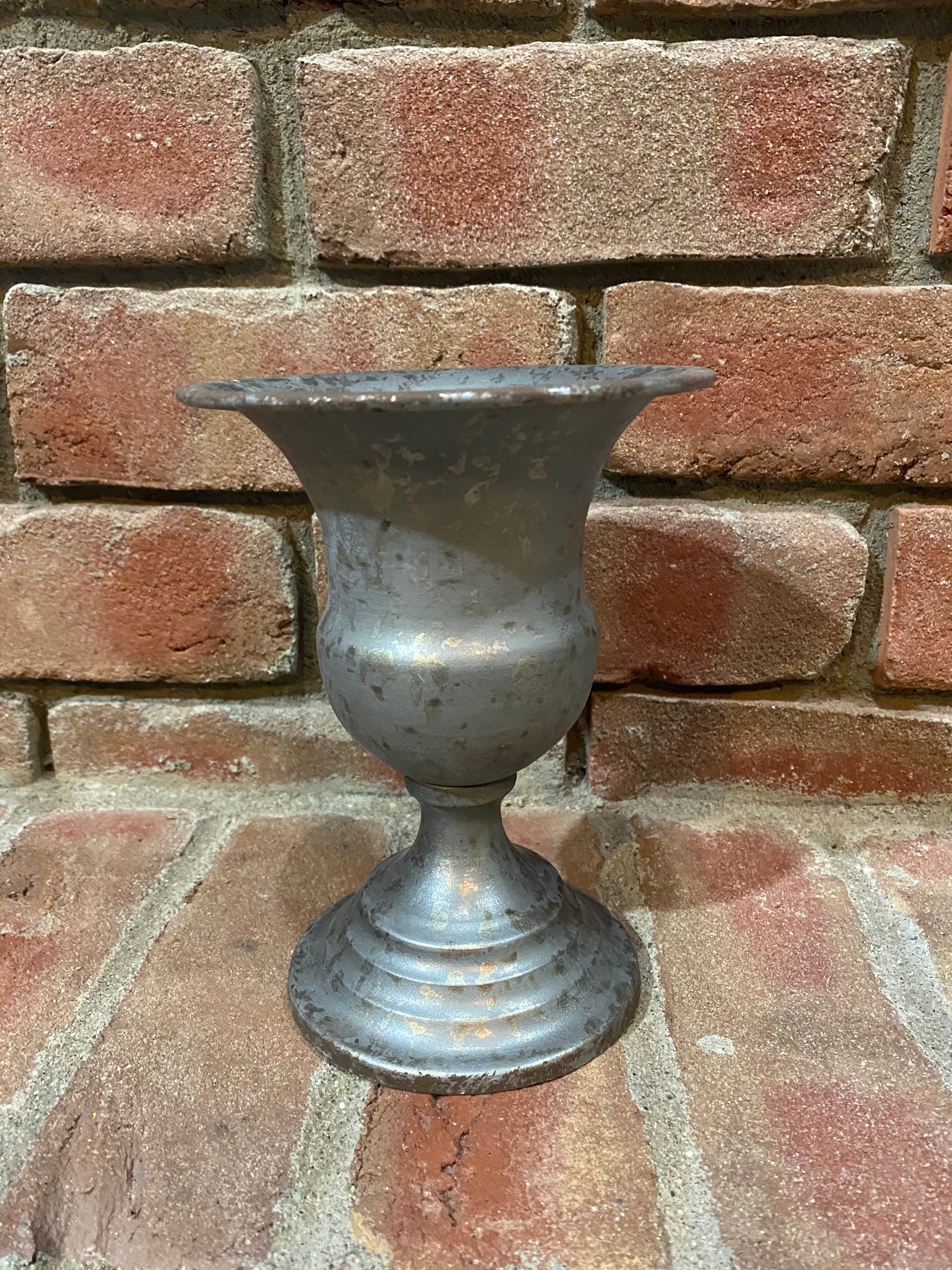 Tall Galvanized Pedestal/Urn