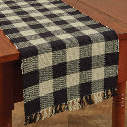 Wicklow Check 13x36 Table Runner Black/Tan