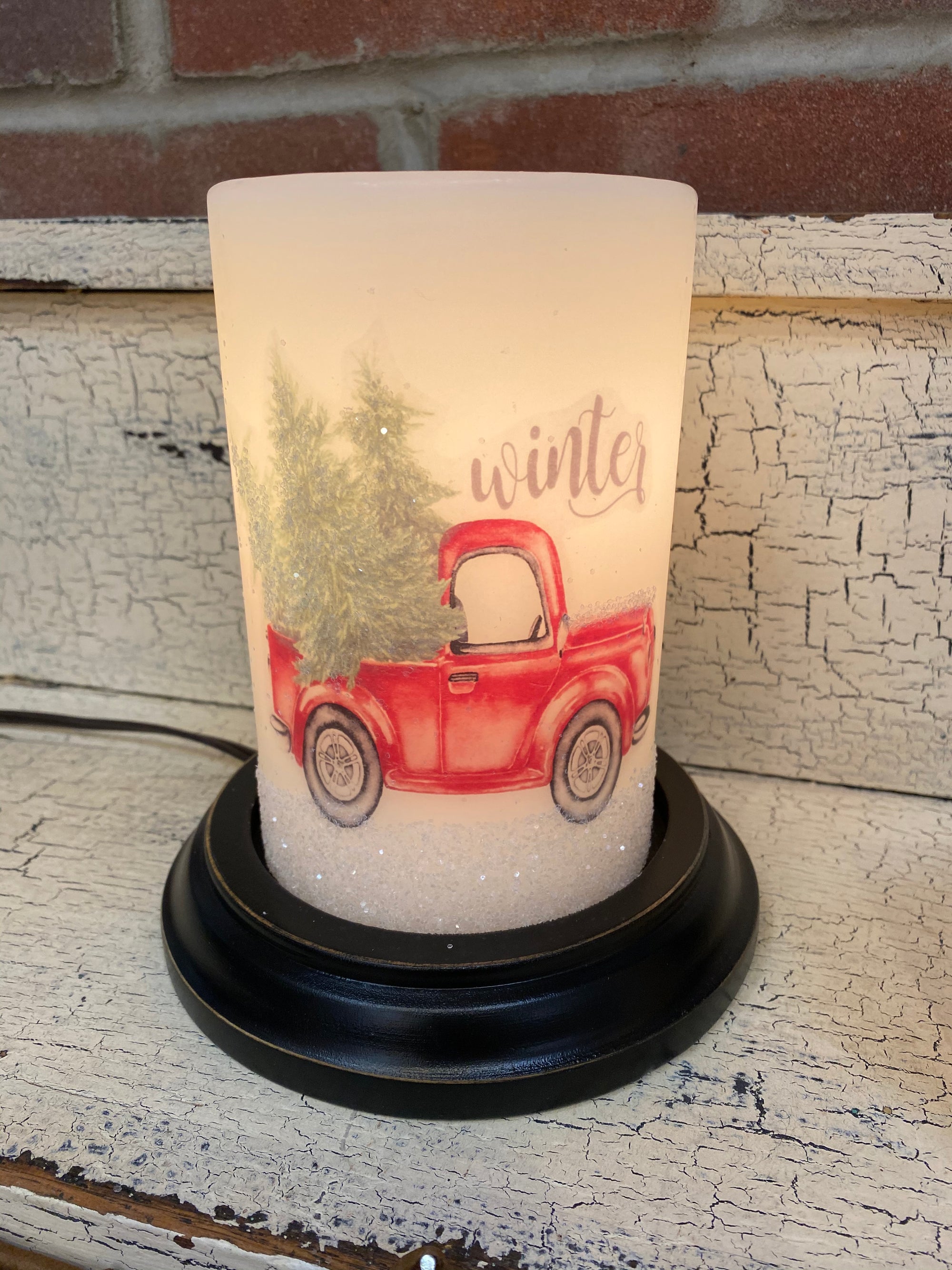 Winter Truck Candle Sleeve