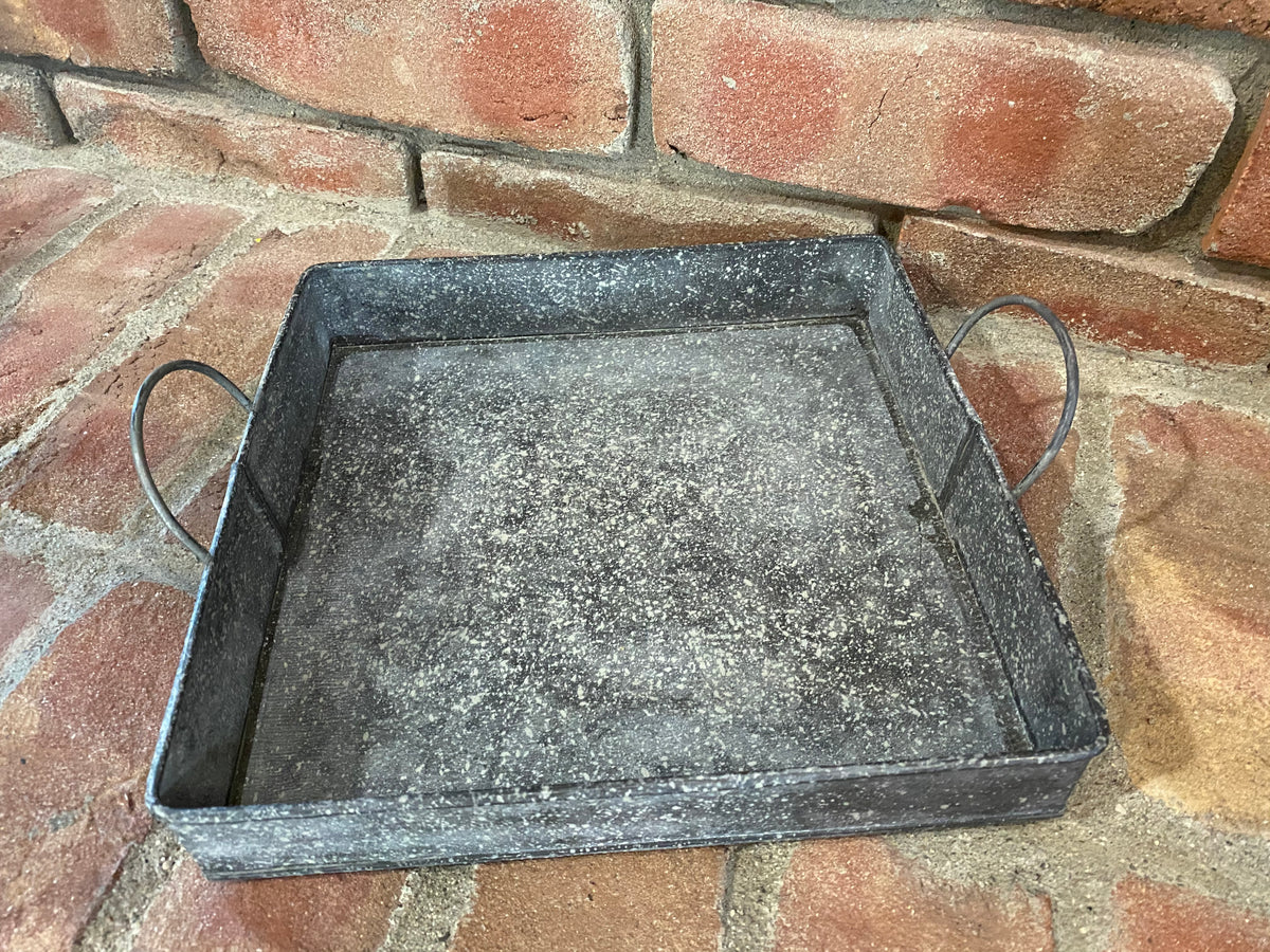 Small Square Galvanized Tray