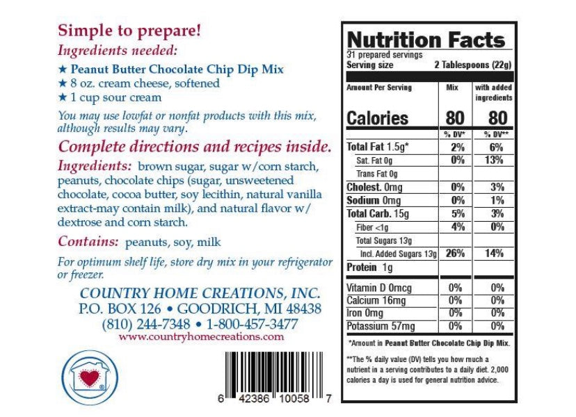 Peanut Butter Chocolate Chip Dip Mix
