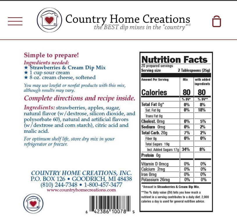Strawberries &amp; Cream Dip Mix