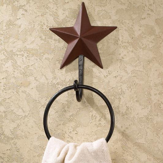 Burgundy Barn Star Towel Ring