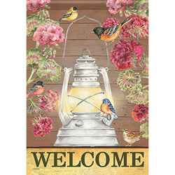 Camp Lantern Geraniums Garden Flag