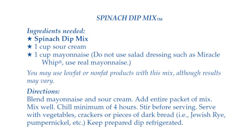 Spinach Dip Mix