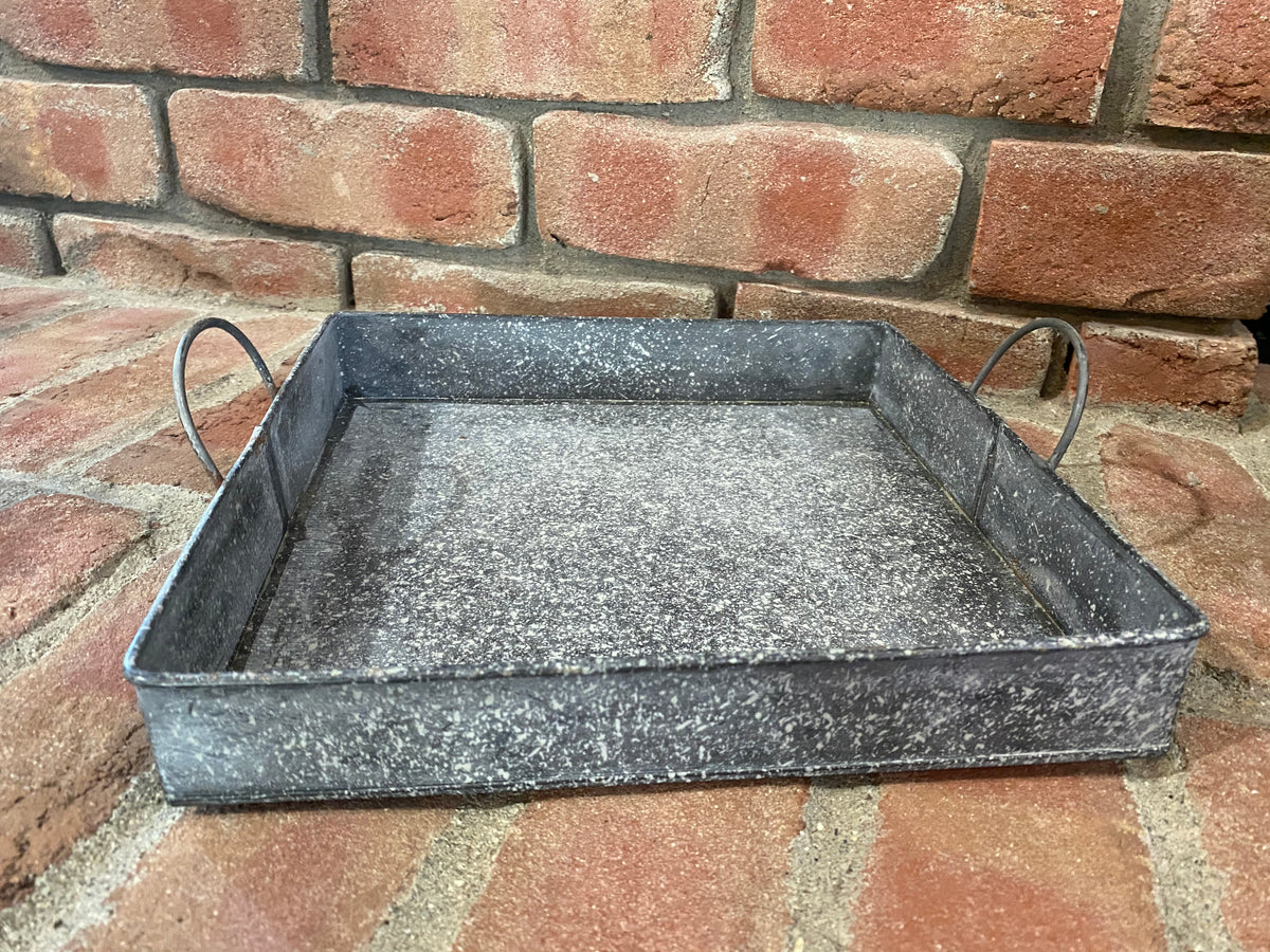 Large Square Galvanized Tray