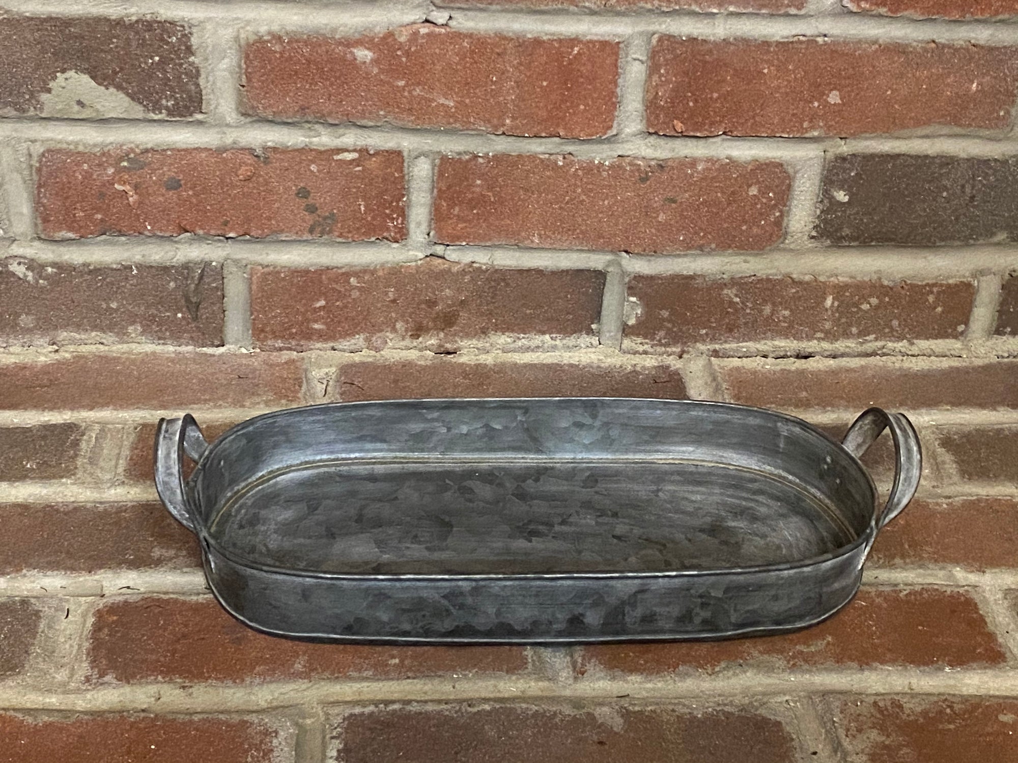 Large Galvanized Oval Tray