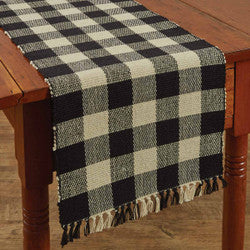 Wicklow Check 13x54 Table Runner Black/Tan