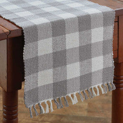 Wicklow Check 36” Table Runner Dove (Gray/White)