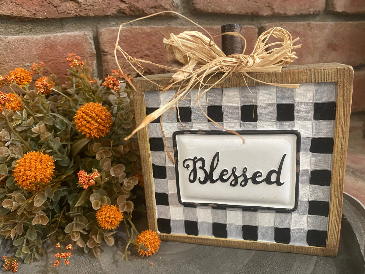 Black &amp; White Sentiment Pumpkins - 3 Styles