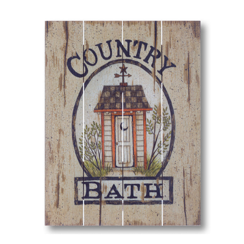 Country Bath Outhouse Pallet Art