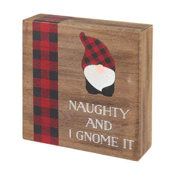 Naughty Gnome Block Sign