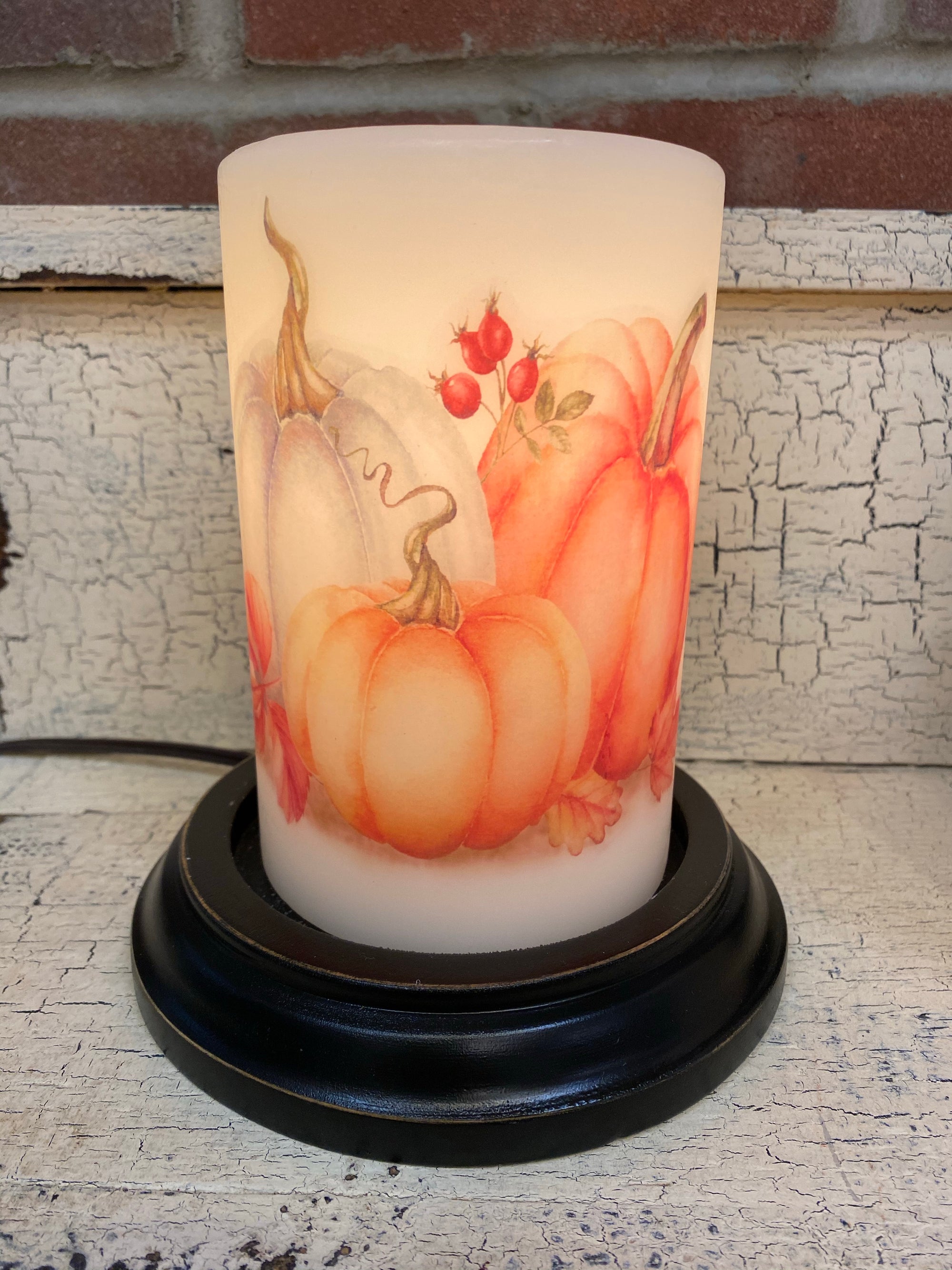 Autumn Harvest Triple Pumpkin Candle Sleeve