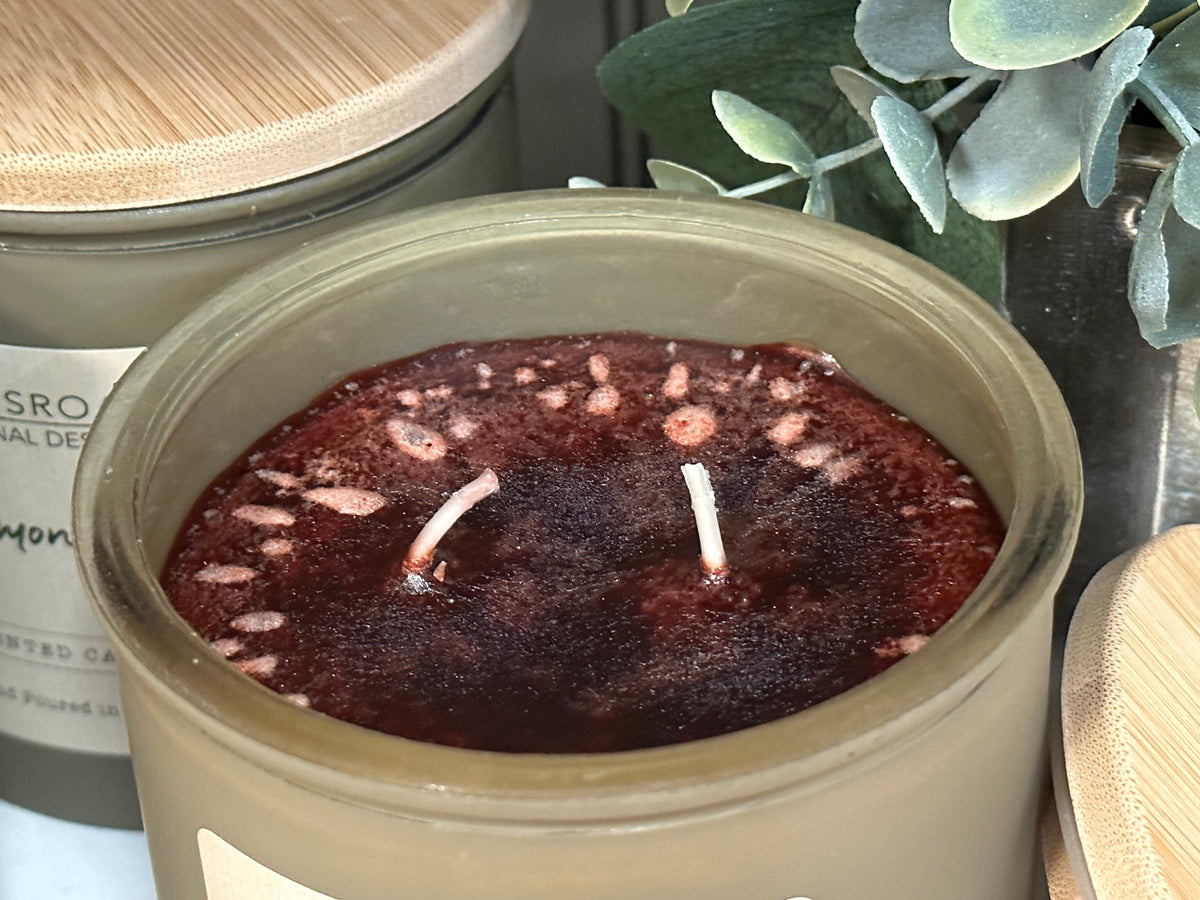 Cinnamon Sticks Colored Glass 14 oz Candle