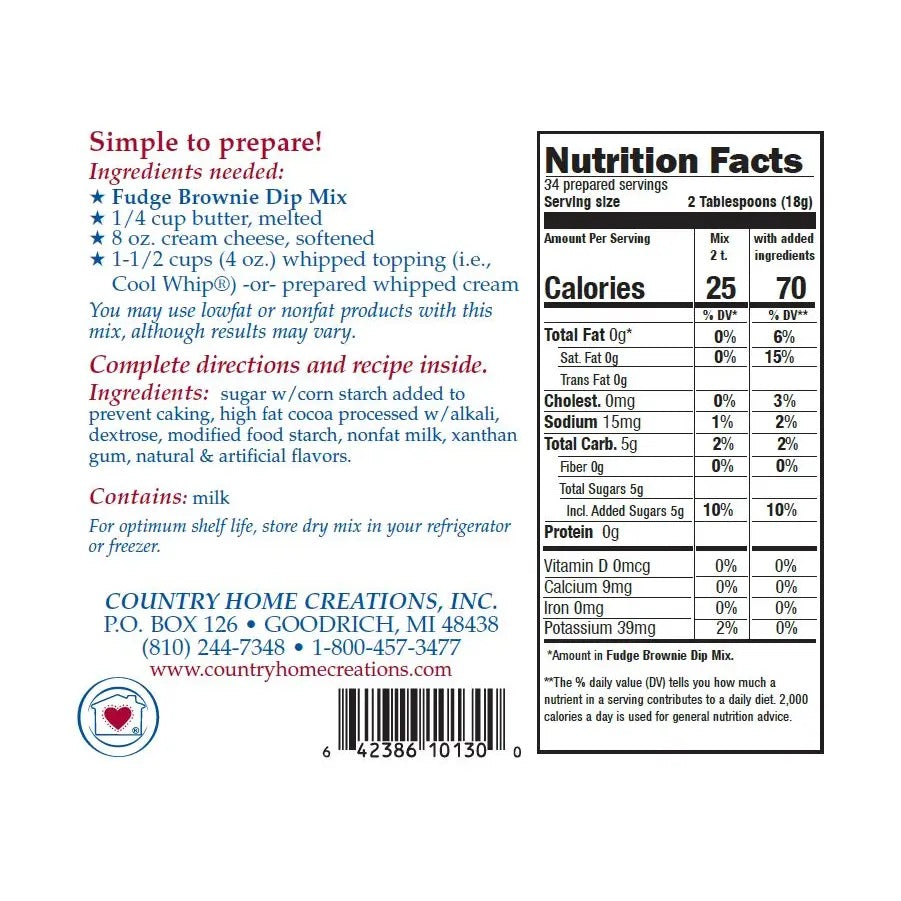 Fudge Brownie Dip Mix