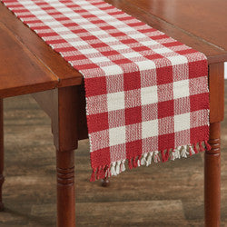Wicklow Check 54” Table Runner - Red &amp; Cream