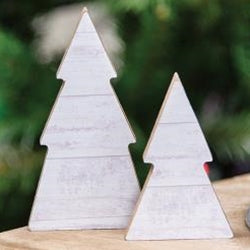 White Shiplap Trees - Set of 2