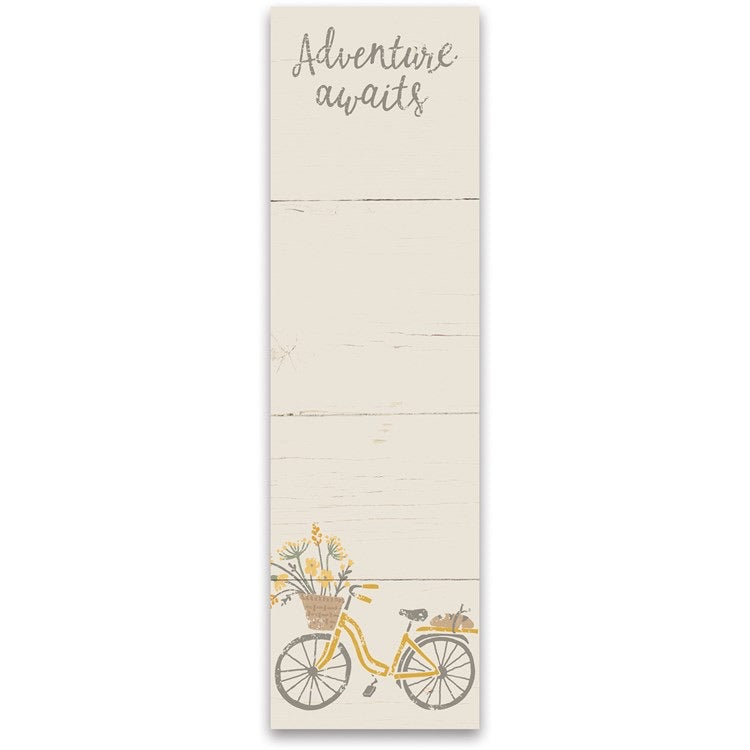 Adventure Awaits Bicycle List Notepad