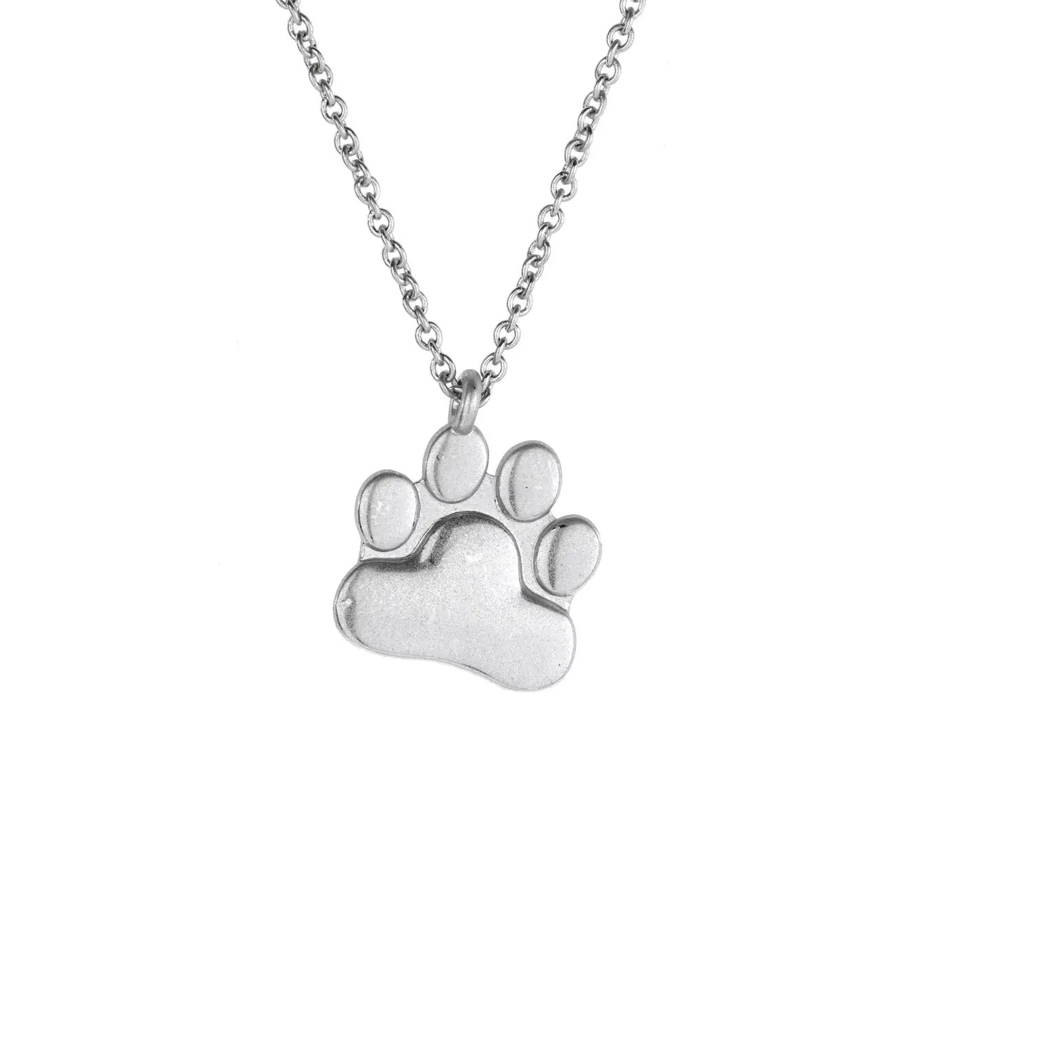 Dainty Dog Paw Necklace - Silver