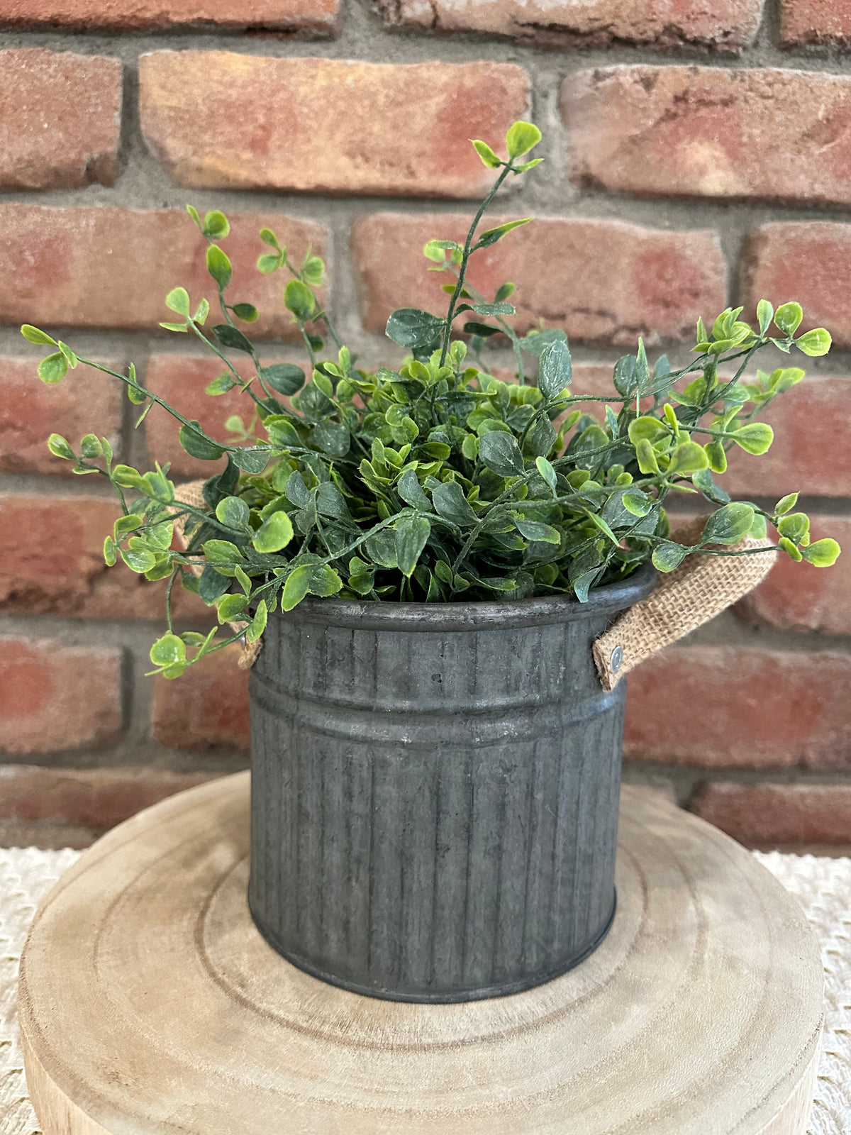 Corrugated Tin Bucket with Jute Handles - Two Styles