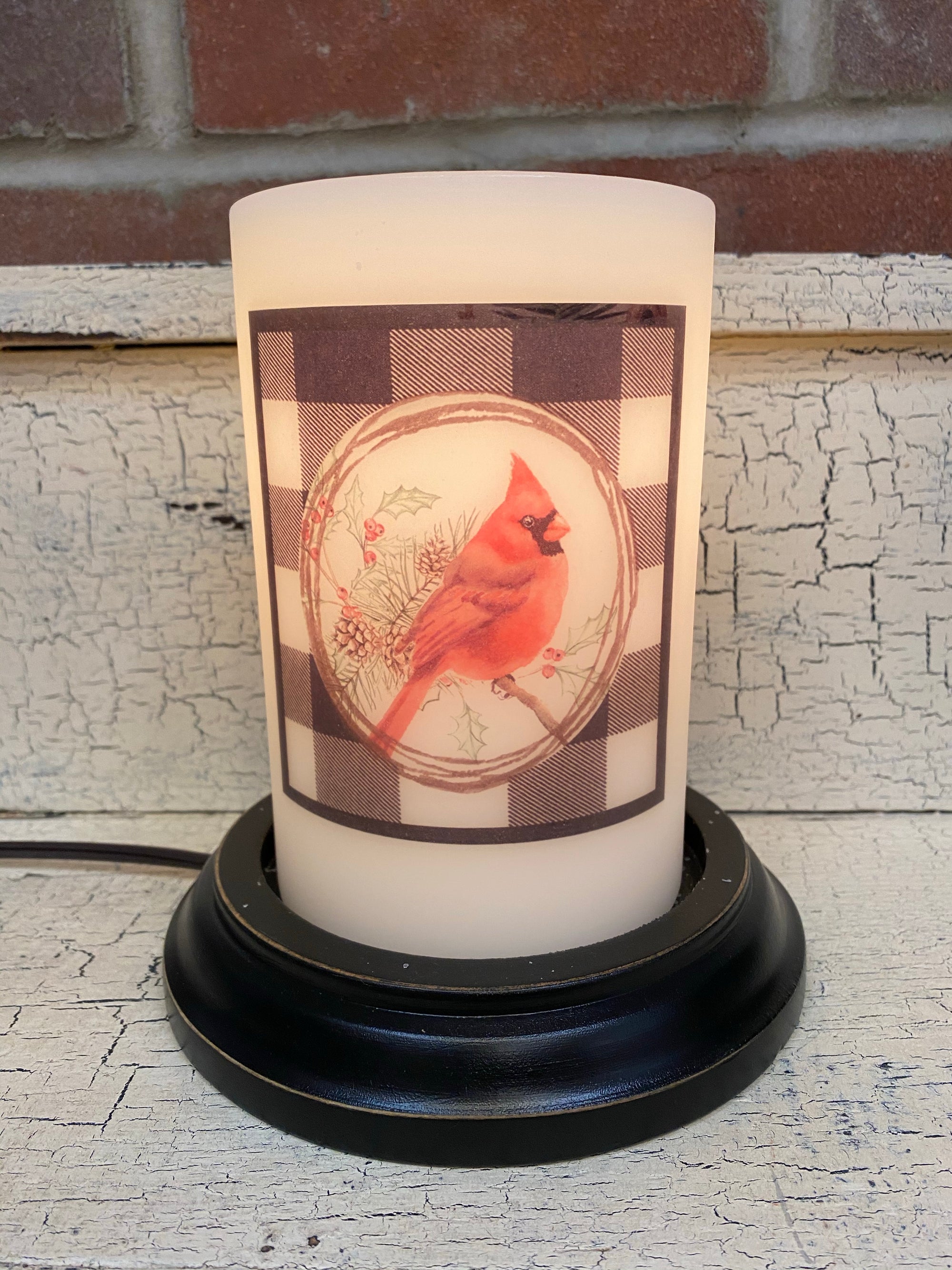 Buffalo Cardinal Wreath Candle Sleeve