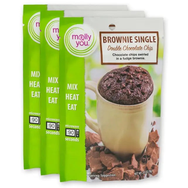 Double Chocolate Chip Brownie Microwave Single