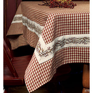 Burgundy Berry Vine Tablecloth 54”x54”