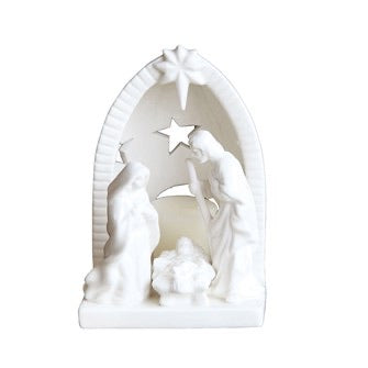 Ceramic Nativity Tealight Holder - Large